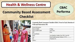 CBAC Performa for Detection of NCD | Community Based Assessment Checklist | HWC | CHO