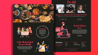 Free website template-Food order website with distortion Slider made by html css Js