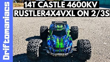4600KV Traxxas Rustler 4x4 VXL Speed Runs on 2S & 3S - 14T Pinion