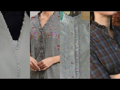 Very Very Latest Upcoming Fashion Trend Of Frilly Neckline/neck Design Ideas For Kurta Kurti Shirts