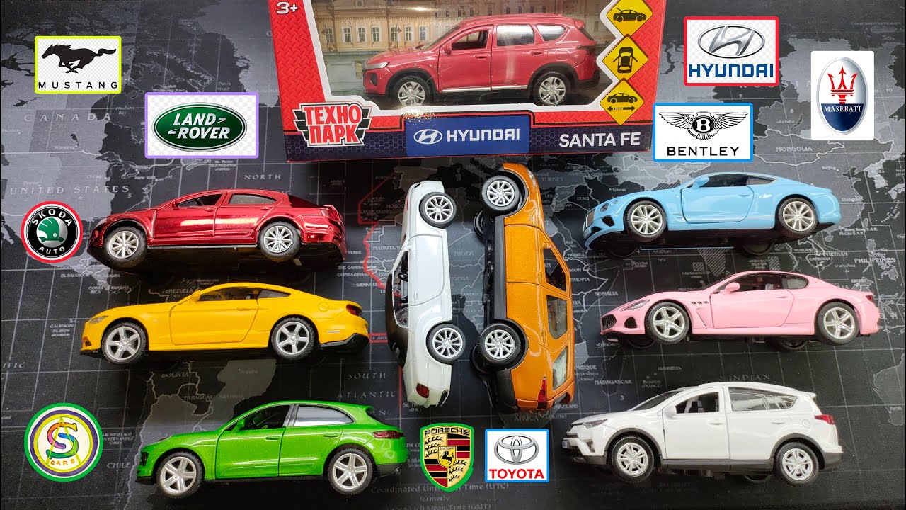 Cars unboxing Hyundai Santa Fe raspberry color - YouTube