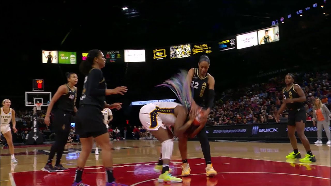 2 Minutes Of Aja Wilson  Aliyah Boston BATTLING Each Other In Las Vegas Aces Win vs Indiana Fever