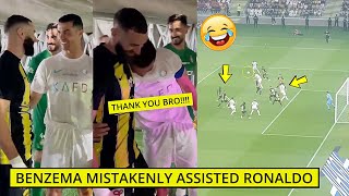 🤣Ronaldo Benzema Reunion! Benzema Mistakenly Assisted Ronaldo During Al-Ettihad Vs Al-Nassr
