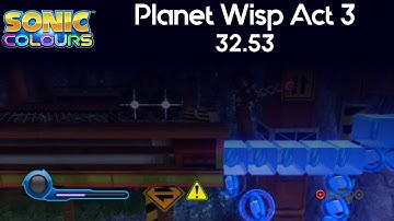 Sonic Colours - Planet Wisp Act 3 Speedrun - 32.53