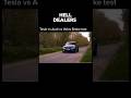 Brake test of Tesla vs Audi vs Volvo #tesla #audi #volvo #shorts #shortvideo #tiktokchallenge