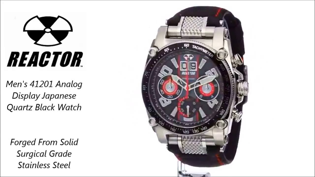 REACTOR Men's 41201 Analog Display Japanese Quartz Black Watch