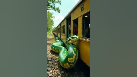 Ai Travel discovery |  python attacks the train #shorts #animation #trending #wildlife