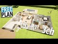 Plan maison gratuit 100 m²  3 chambres
