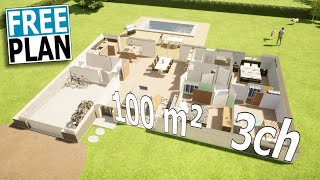 Plan Maison Gratuit 100 M² 3 Chambres