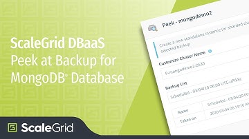 Peek at Backup for MongoDB® Database - ScaleGrid DBaaS