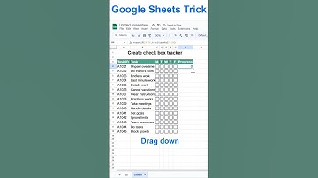 Create check box tracker in Google Sheets 💯 #exceltutorial #exceltips #exceltricks #spreadsheets