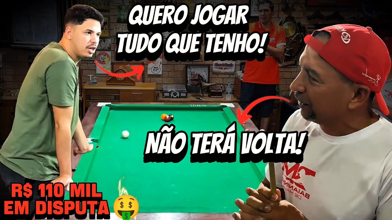 R$ 110 MIL 🔥😱ELE QUIS JOGAR CARO CONTRA O BAIANINHO DE MAUÁ! #sinuca 