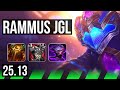 RAMMUS vs ZED (JGL) | 35k DMG, 6k comeback, 1000+ games | KR Master | 25.13