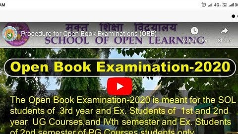 Procedure for Open book examination new video released by School of the learning