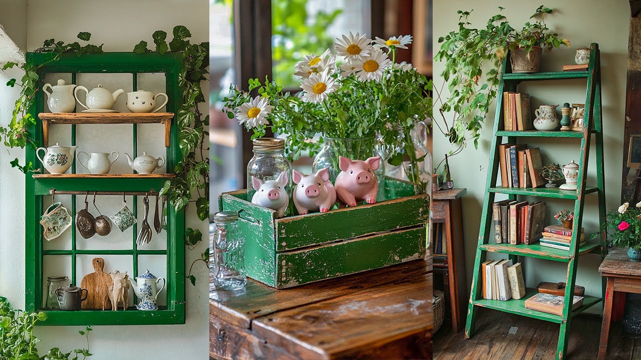 Green & Rustic: Easy Affordable Upcycled DIYs for a Vintage Farmhouse Home