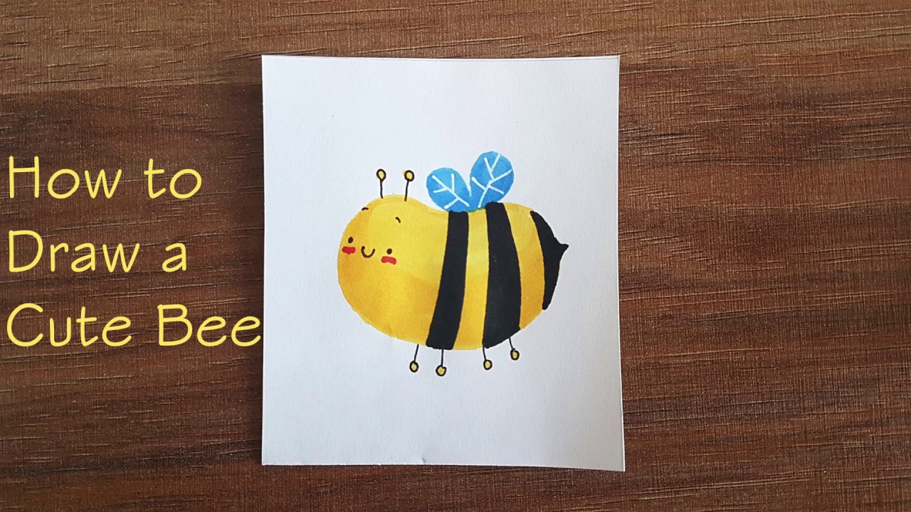 How To Draw A Cute Bee Easily! - YouTube