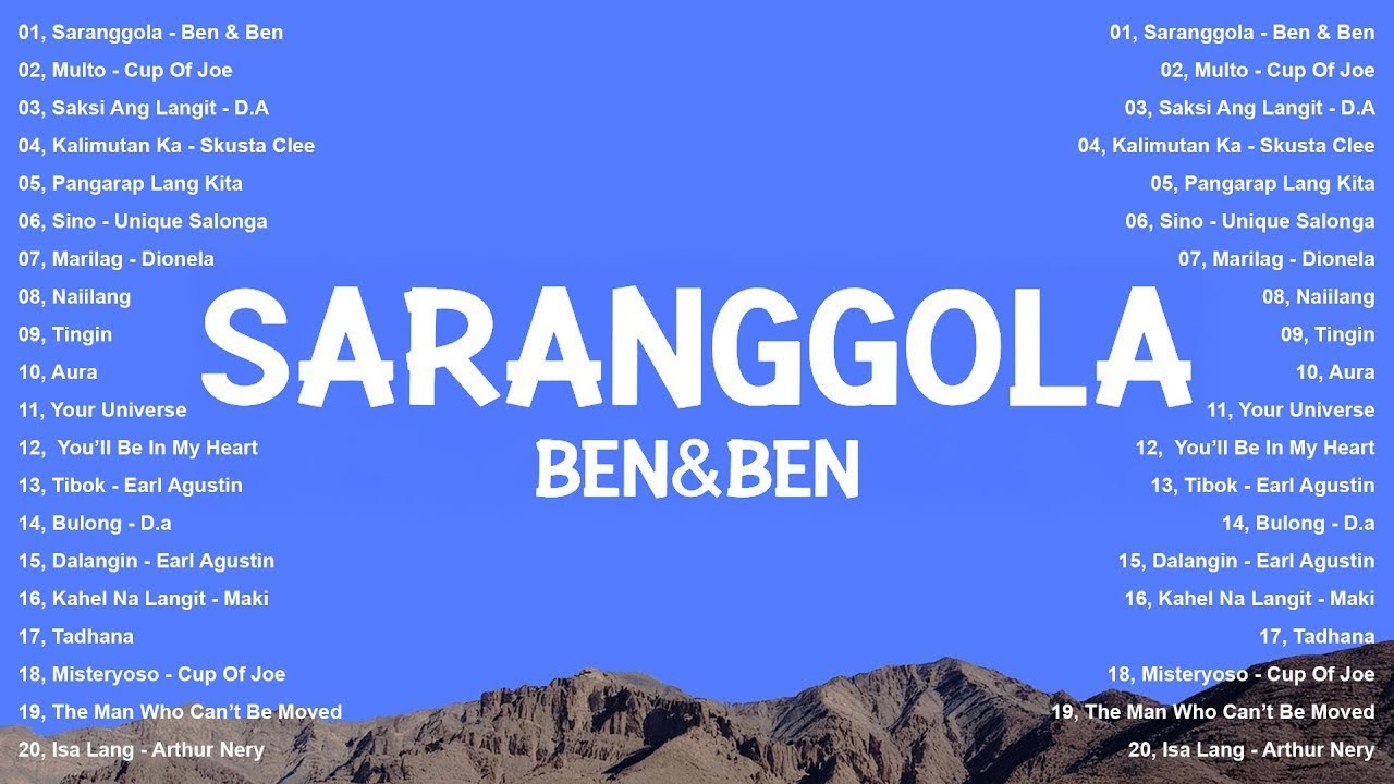 Top OPM Songs Philippines 2025 π§ Saranggola - Ben & Ben | Best Tagalog Hits on Spotify & YouTube Top OPM Songs Philippines 2025 π§ Saranggola - Ben & Ben | Best Tagalog Hits on Spotify & YouTube