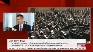 Jan Bury O Odwołaniu Koalicyjnego Spotkania Po-Psl Tvp Info, 06.11.2013