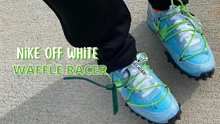 NIKE OFF WHITE WAFFLE RACER VIVID SKY| Unboxing, & Review - YouTube