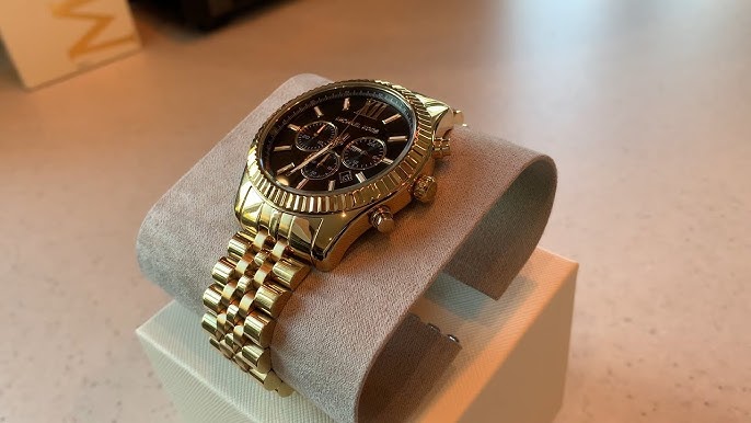 Michael Kors MK8286 Lexington Yellow Gold Steel Men's Watch Video - YouTube