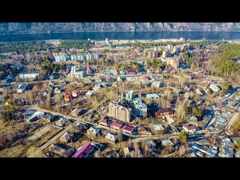 Дивногорск, полет над городом, апрель 2023