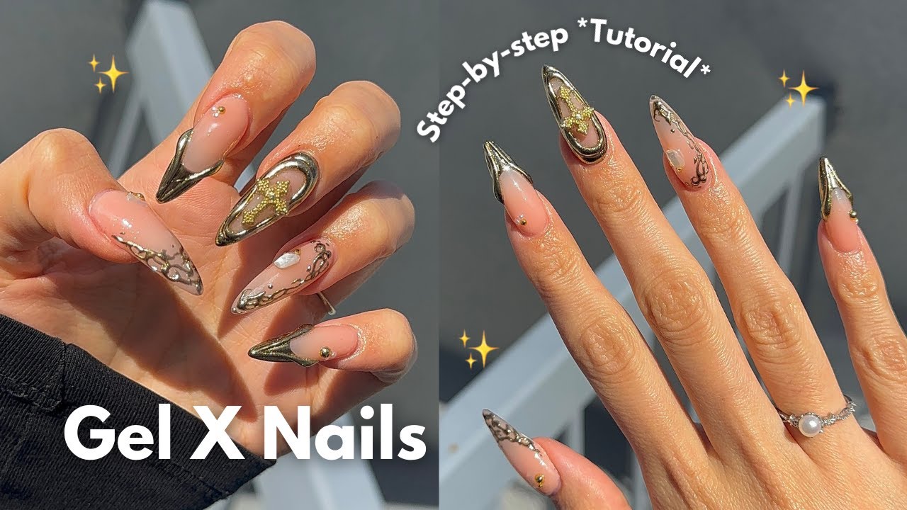 how to do gel x nail designs at HOME ˚୨୧⋆｡˚ ⋆ amazon products | beginner