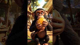 Monkeys sell and buy Mango but do not eat them 🤑 #money #ai #monkey #banana #mango