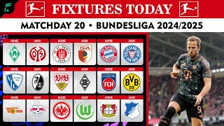 Fixtures Today Bundesliga 20242025 Schedules Matchday 20 Fan Football