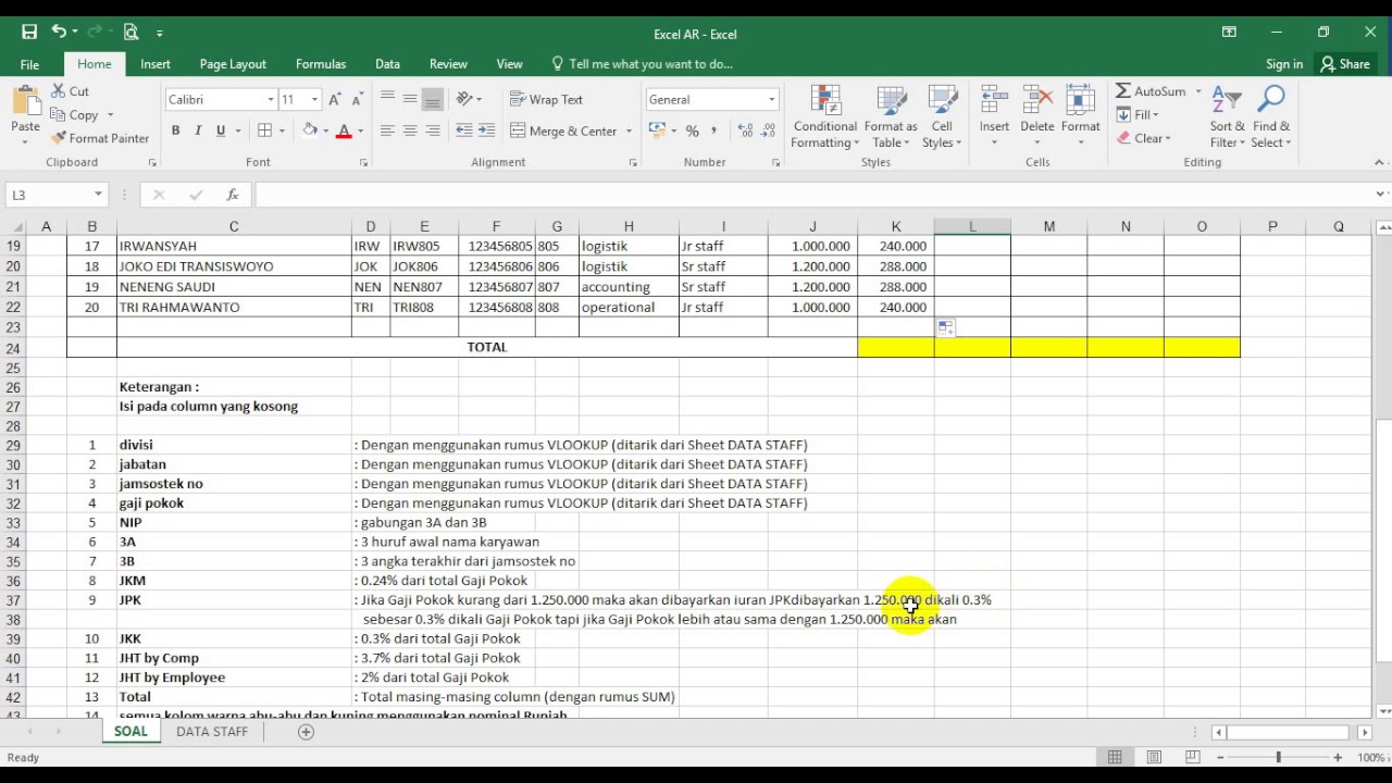 Cara Mengerjakan Soal Excel Test Kerja di Perusahaan - YouTube
