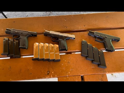 Smith and Wesson M&P 40 versus SD40VE versus Glock 23- side by side by side comparison