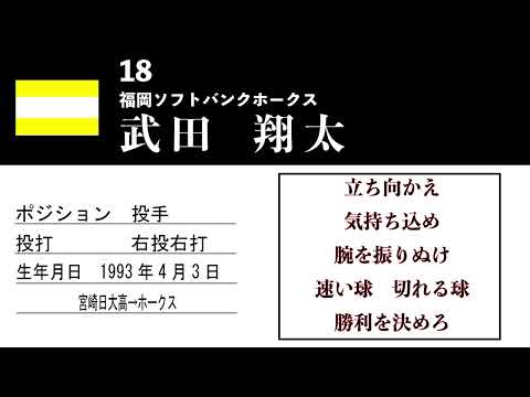 【ホークス】18武田翔太応援歌【小春六花AI】