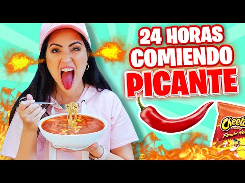 24 HOURS EATING SPICY 😱 CHALLENGE 1 Day Eating by FLAVORS Sandra Cires Art 🔥 Eating Spicy Food