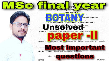 MSc final year paper 2nd unsolved, model paper