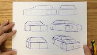 The way you can practice car sketch with Box shape