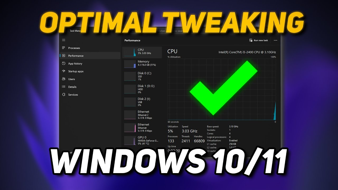 Change These SETTINGS to OPTIMIZE Windows 1011 for GAMING  Performance   2023