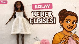 El Örgüsü Askılı Mini Elbise | Oyuncak Barbie Bebek İçin 🧶✨Oyuncak Modası 