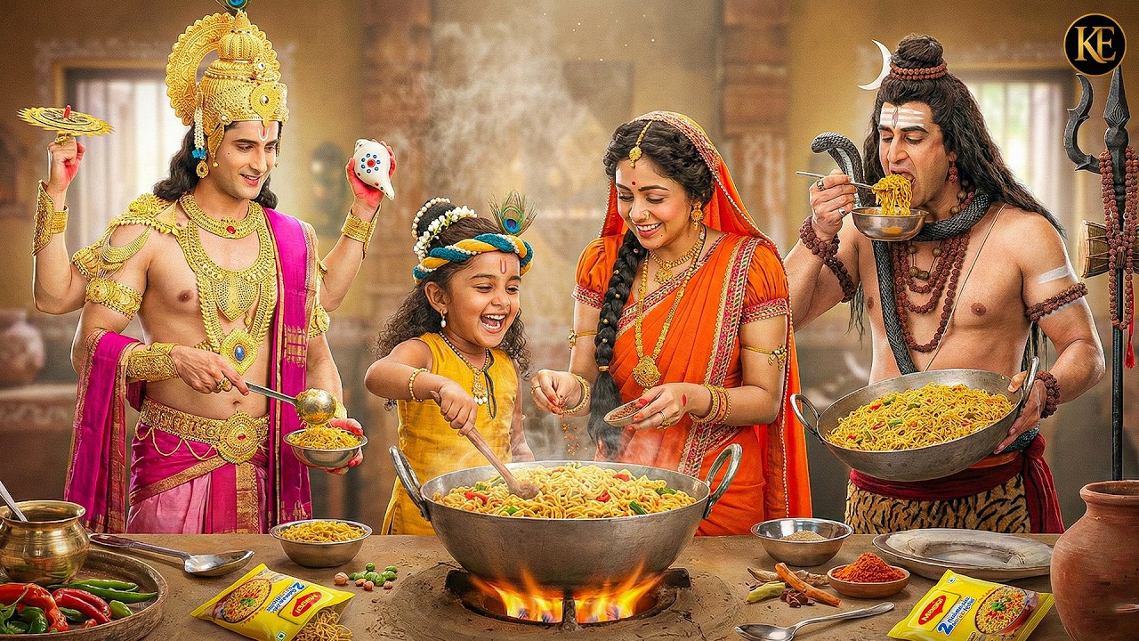 बाल कान्हा ने महादेव और नारायण भगवान को खिलाई मैगी || यशोमती मईया के नंदलाला || Krishan leela