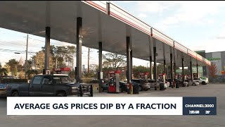 Average gas prices dip by a fraction