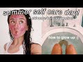 SUMMER SELF CARE DAY! my skincare + haircare routine!