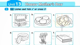 الوحدة الثالثة عشر للصف الثالث حل كتاب التمارين unit 13 happy mothers day