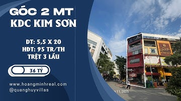 Bán nhà góc 2mt đẹp nhất KDC Kim Sơn dt 5,5x20 HĐT: 1,14 tỷ/năm chỉ 36 tỷ