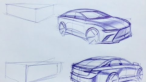 Car design sketch Proportion with box shape