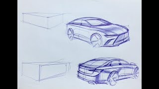 Car design sketch Proportion with box shape