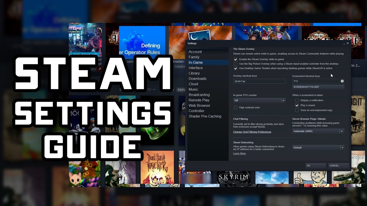 how to change preferences on steam