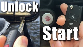 dead key remote fob? how to start, lock, unlock your vw no remote battery (key not in range error)