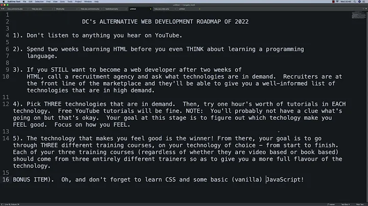 David Connelly's alternative web development roadm...