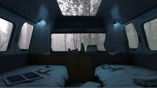 🔴Мгновенный сон в роскошном автобусе с дождем за окном Шум ночной автобусной поездки
