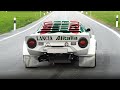 Lancia stratos hf rally gr 4 on swiss hillclimb starts accelerations  best of dino v6 sounds