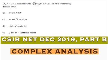 CSIR NET DEC 2019 MATHEMATICS COMPLEX ANALYSIS PART B MARKS 3