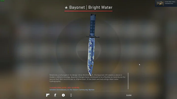 EZ Bayonet Bright Water CSGO